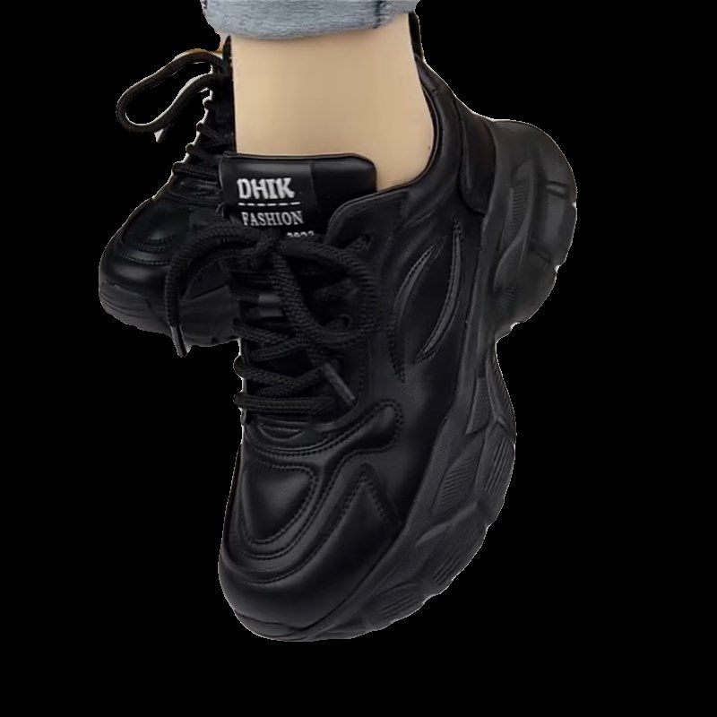 真皮厚底老爹鞋女复古圆头增高皮鞋女深口小个子英伦风软底休闲鞋,淘宝优惠券,粉丝福利购,淘宝优惠卷