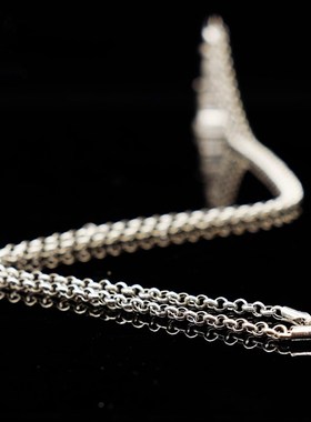 纯银925银挂链嘎乌链o型项链男女项链银饰锁骨链纯银无吊坠毛衣链