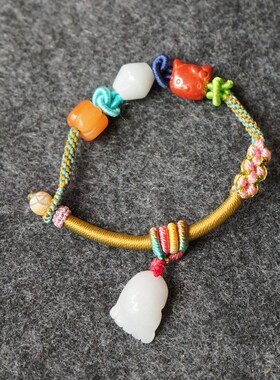 本命年红绳编织手链朱砂时来运转福瓜手绳