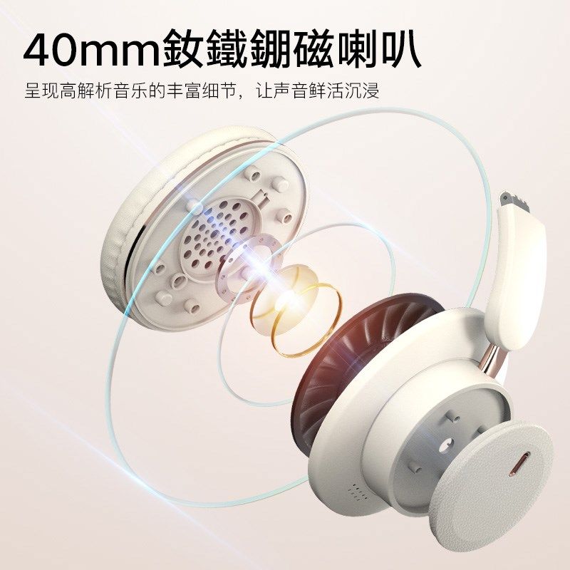 2024新款高颜值头戴式蓝牙耳机无线游戏耳麦超长续航不压耳重低音,淘宝优惠券,粉丝福利购,淘宝优惠卷