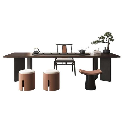 新中式实木茶桌椅组合现代茶空间简约功夫茶台禅意客厅茶室泡茶桌 - 图3