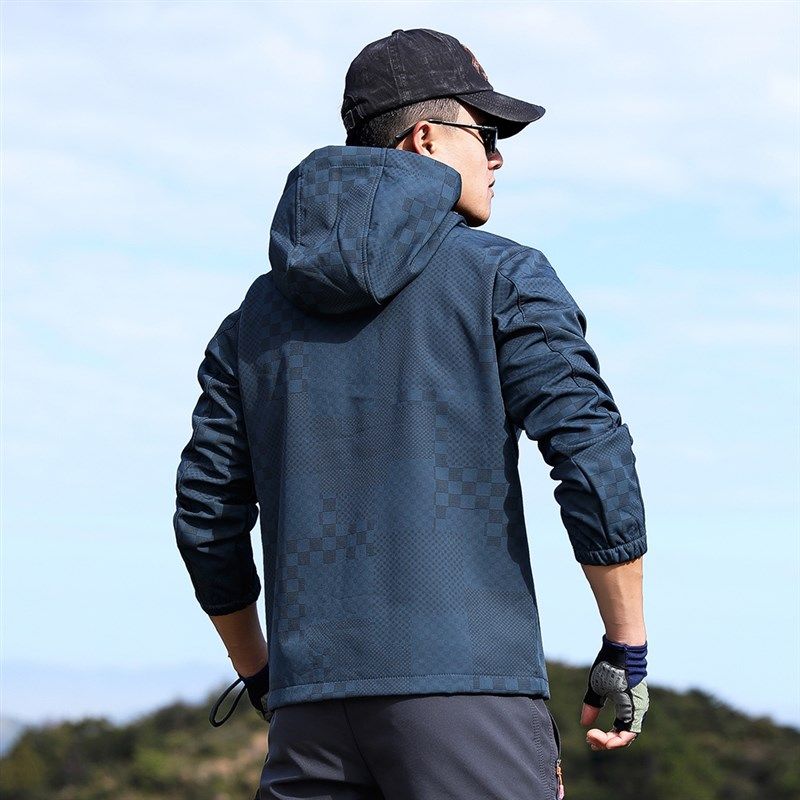 户外时尚连帽软壳衣男上衣运动抓绒冲锋衣男夹克外套防风保暖春秋,淘宝优惠券,粉丝福利购,淘宝优惠卷