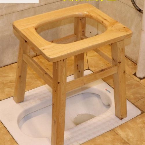 实木老年人残疾孕妇厕所坐便椅可折叠移动便携大便马桶器家用凳子 - 图1