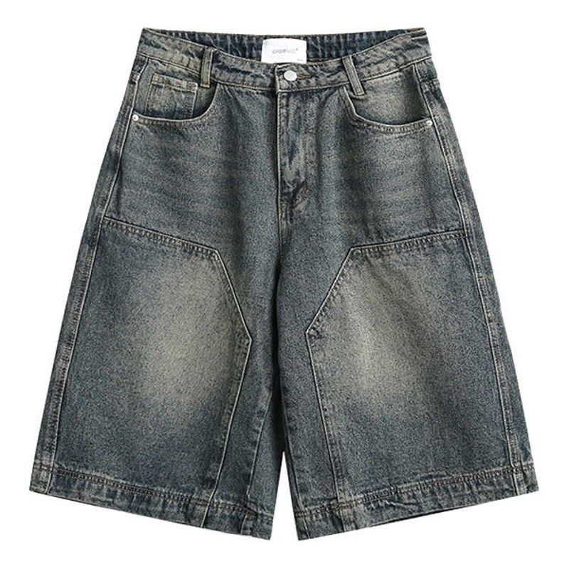 大码美式复古水洗做旧牛仔短裤男女国潮高街直筒阔腿休闲七分裤子,淘宝优惠券,粉丝福利购,淘宝优惠卷