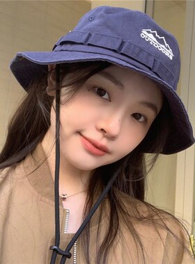 丁走走日系露营渔夫帽子女户外大檐遮阳徒步防晒登山西部牛仔帽男