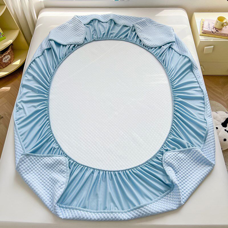 2024夏季新款凉感冰丝豆豆凉席床笠款三件套家用可机洗空调软席子,淘宝优惠券,粉丝福利购,淘宝优惠卷