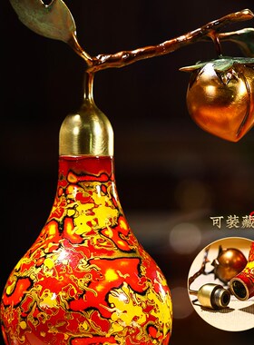 铜葫芦摆件客厅玄关电视柜装饰品寿桃八十大寿生日礼物祝寿礼品