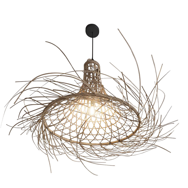 侘寂风日式民宿客厅卧室床头灯中式酒店饭厅餐饮藤编复古藤艺吊灯,淘宝优惠券,粉丝福利购,淘宝优惠卷