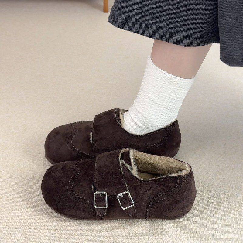 厚底内增高加绒保暖勃肯鞋女2025新款冬季一脚蹬雪地靴棉鞋乐福鞋,淘宝优惠券,粉丝福利购,淘宝优惠卷