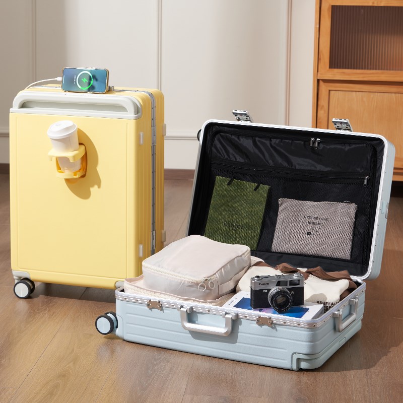 Wide trolley aluminum frame suitcase women's boarding m chassis 20 inches 2025 new password box men's 26 inches large capacity travel