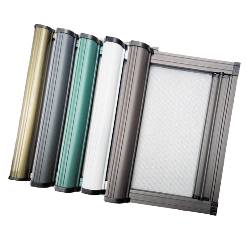 定制隐形纱窗伸缩k纱门推拉磁性卷筒式防蚊拉链款卫生间铝合金沙 - 图0