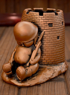 中秋中国风创意复古高q档笔筒个性生日礼品送老师领导书房摆件包