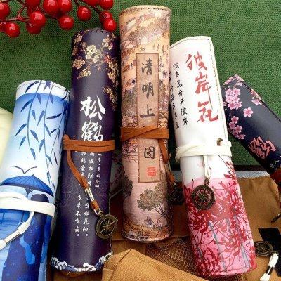 古风笔帘卷笔袋国潮大容量铅笔盒初中小学生文具盒男女中国风简约,淘宝优惠券,粉丝福利购,淘宝优惠卷