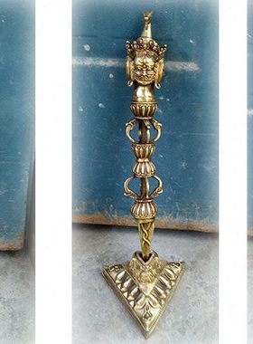 铜法器金刚杵大号底座降魔杵普巴金刚撅专用三角底座马头杵底座