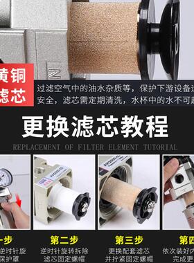油水分离器打气泵空压机滤水AF2000干燥水气自动排水02空气过滤器