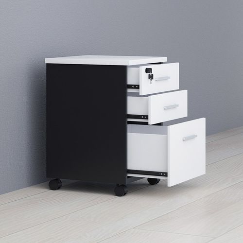 南京办公家具职员文件柜桌下活动柜三抽移动储物柜带锁办公室矮柜 - 图3