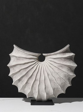 简约现代软装饰品轻奢几何树脂摆件样板房间售楼处电视柜艺术摆设