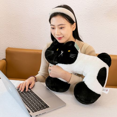 卡通叉烧猫咪U枕抱枕沙发靠枕女生床上夹腿抱枕玩偶枕头可印logo - 图1