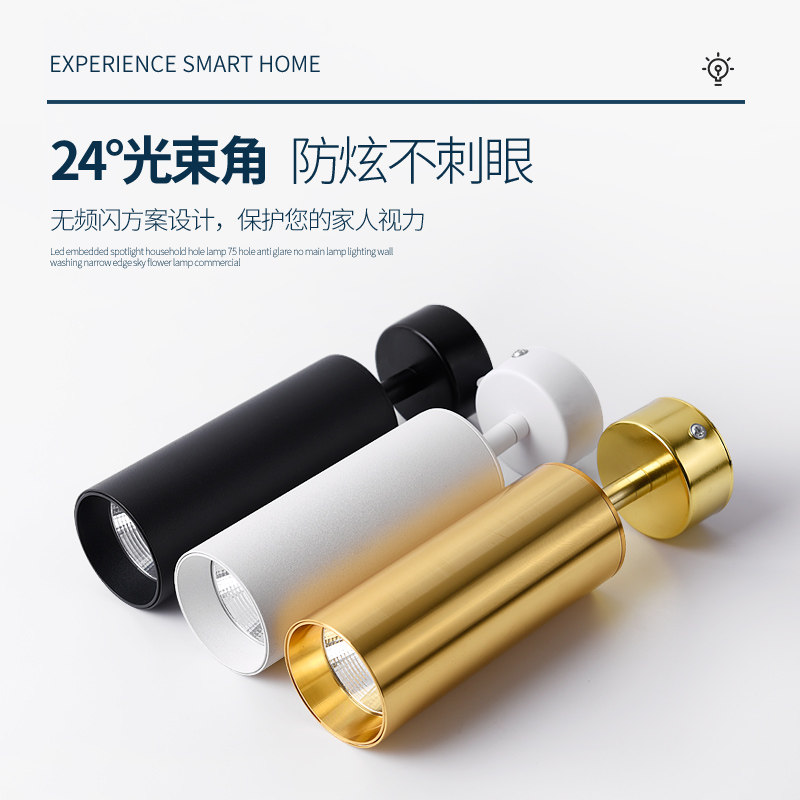 led明装射灯可调角度单个创意家用背景墙吸顶式聚光照画金色射灯,淘宝优惠券,粉丝福利购,淘宝优惠卷