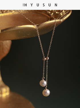 高级感法式轻奢小众设计项链女天然珍珠简约气质超仙百搭潮锁骨链