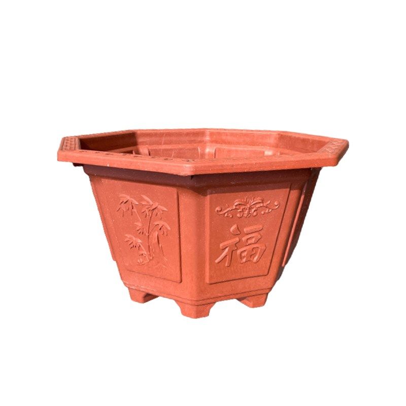 八角塑料花盆大号特大号加厚红色种树盆景三角梅龙缸盆.包邮无托,淘宝优惠券,粉丝福利购,淘宝优惠卷