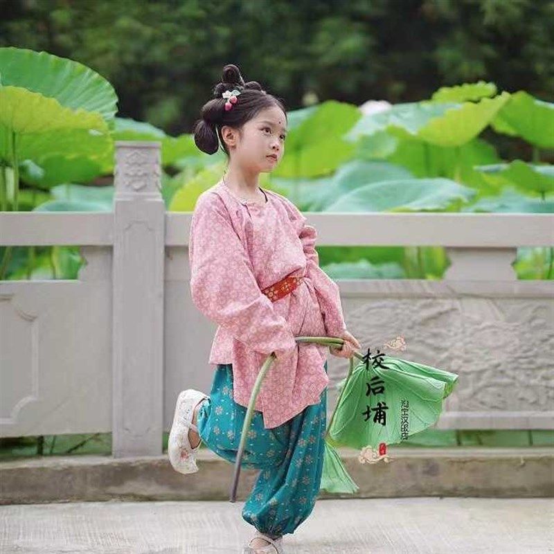 女童汉服男童复原风唐代平民日常圆领袍腰带裤子夏季薄款古风童装,淘宝优惠券,粉丝福利购,淘宝优惠卷