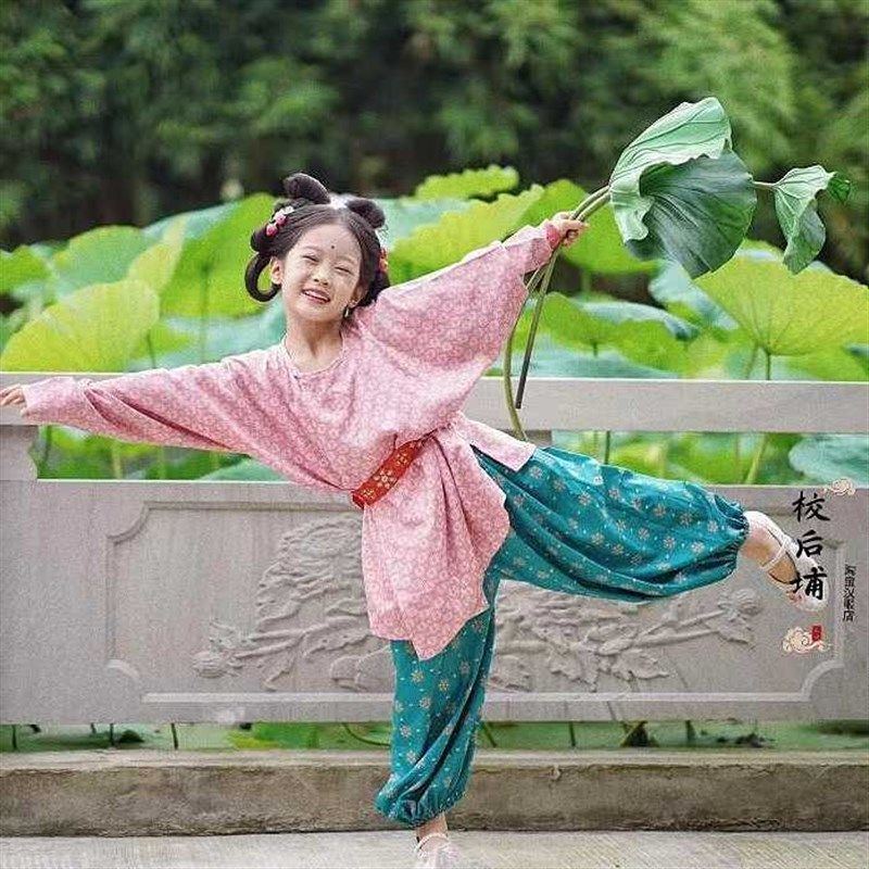 女童汉服男童复原风唐代平民日常圆领袍腰带裤子夏季薄款古风童装,淘宝优惠券,粉丝福利购,淘宝优惠卷