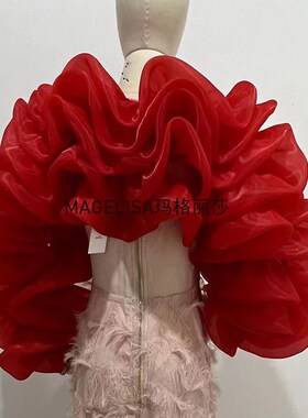 新娘手套婚纱礼服长款红色影楼拍照造型长款手袖演出配饰长披肩