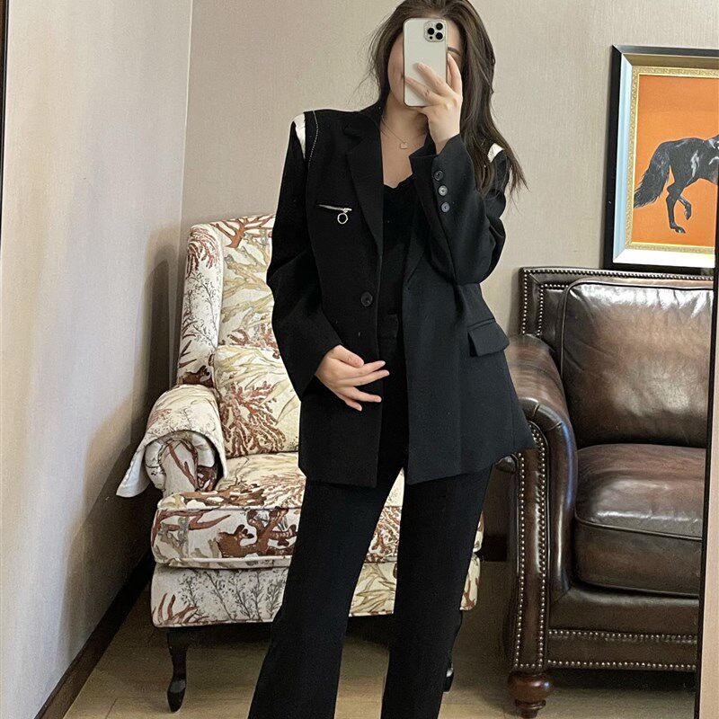 PEIPEI2021新款孕妇装薄款开叉裤直筒大码分叉库女春秋外穿喇叭裤,淘宝优惠券,粉丝福利购,淘宝优惠卷