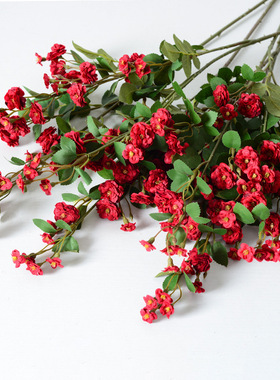 仿真多头小蔷薇玫瑰花束家居人造装饰花摄影道具婚庆假花摆件