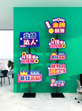 办公室氛围布置励志标语电商销售部创意618路牌企业文化墙装饰画