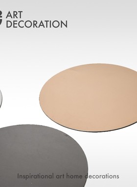 现代极简轻奢金属镜面不锈钢圆形托盘新房样板间酒柜装饰品摆件