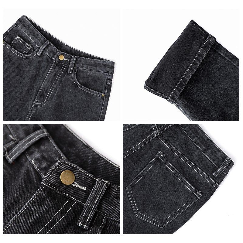 CV大码女装复古显瘦高腰宽松直筒哈伦牛仔裤黑灰色锥形裤子女2024,淘宝优惠券,粉丝福利购,淘宝优惠卷