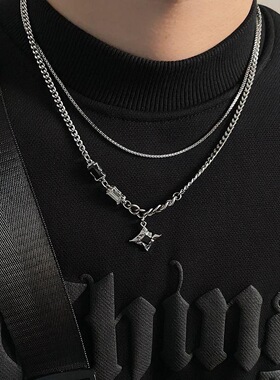 锁骨链男女通用芒星双层项项链