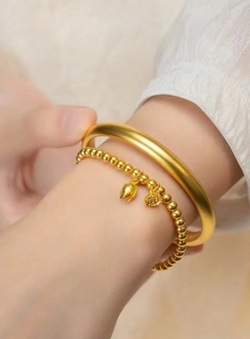 铜素圈8n传承手镯泥鳅背宽手镯