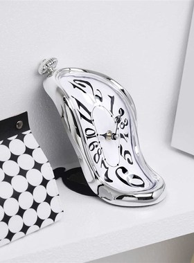 轻奢高级氛围感扭曲融化弯曲时钟挂钟客厅个性静音V钟表装饰品摆