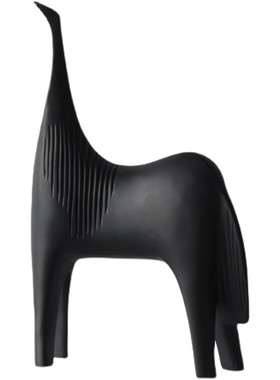 现代极简风轻奢黑白抽象马动物书柜E酒柜客厅样板房间软装饰品摆