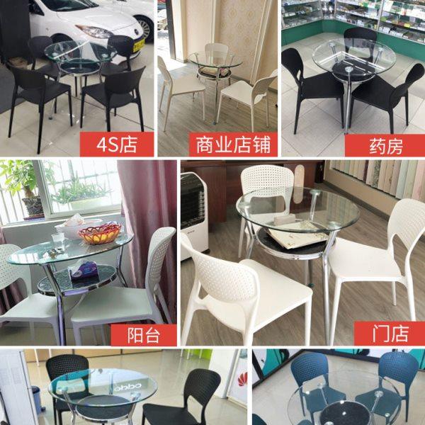 钢化玻璃餐桌玻璃圆桌洽谈桌椅组合会客桌饭桌家用小圆桌子玻璃桌,淘宝优惠券,粉丝福利购,淘宝优惠卷