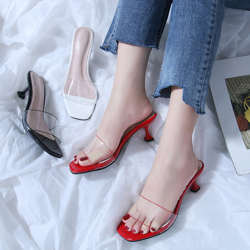 2020夏季小码31外穿32一字33透明猫跟大码41-43百搭时尚5女凉拖鞋,淘宝优惠券,粉丝福利购,淘宝优惠卷