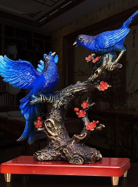 喜上眉梢纯铜喜鹊摆件喜庆结婚送礼品创意乔迁新居婚房客厅装饰品