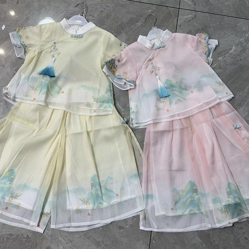 儿童古装汉服中国风女童汉服仙女襦裙连衣裙轻纱春季长款汉服,淘宝优惠券,粉丝福利购,淘宝优惠卷