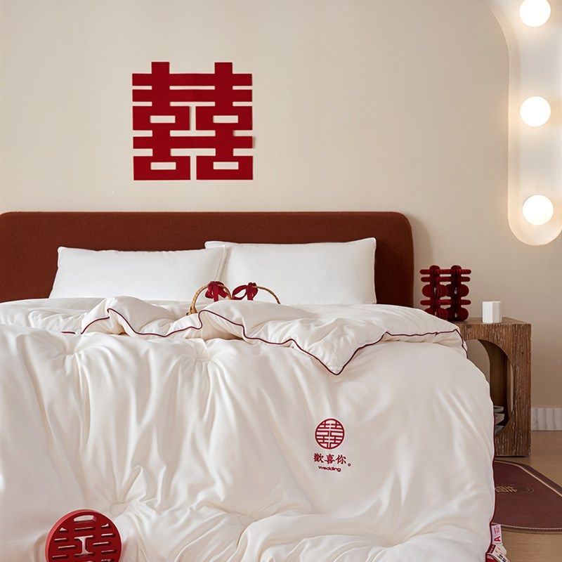 结婚陪嫁喜被春秋被子大豆纤维被芯喜字新娘加厚冬被保暖南通中式,淘宝优惠券,粉丝福利购,淘宝优惠卷