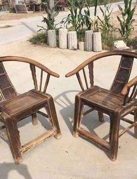 农村旧家具实木老家具圈椅老椅子茶楼酒店座椅怀旧装饰摆件