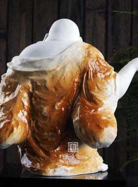 日日是好日白瓷弥勒佛家居装饰招财工艺客厅电视柜办公装饰摆件