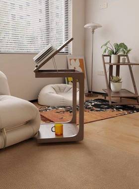 实木书桌小茶几可移动翻盖边几简约现代角几客厅沙发置物架床边桌