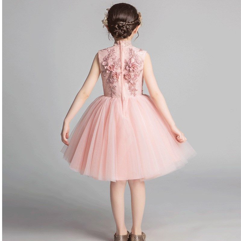 女童粉色网纱公主裙小花童婚纱裙儿童小主持人女孩洋气晚礼服夏季,淘宝优惠券,粉丝福利购,淘宝优惠卷