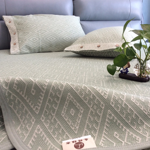 A类好货!特厚提花老粗布凉席三件套加厚加密100全棉纯棉精品床单 - 图1