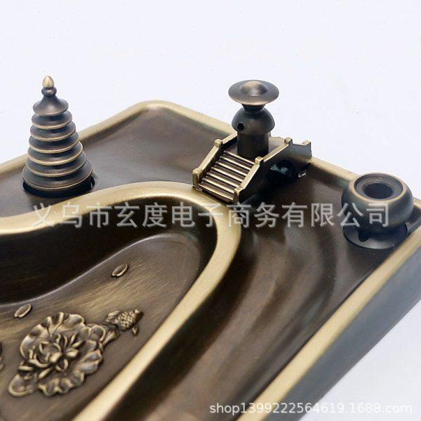 小桥流水全铜倒流香炉家用室内田园线香炉禅意香插香座创意摆件,淘宝优惠券,粉丝福利购,淘宝优惠卷