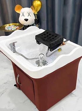 可移动头疗仪理发店养发馆洗头盆带水循环熏蒸头道按摩洗头床