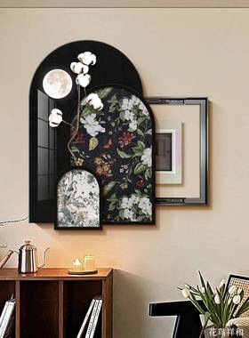 中古风电表箱装饰画法式复古配电箱餐厅免打孔电闸箱开关遮挡挂画